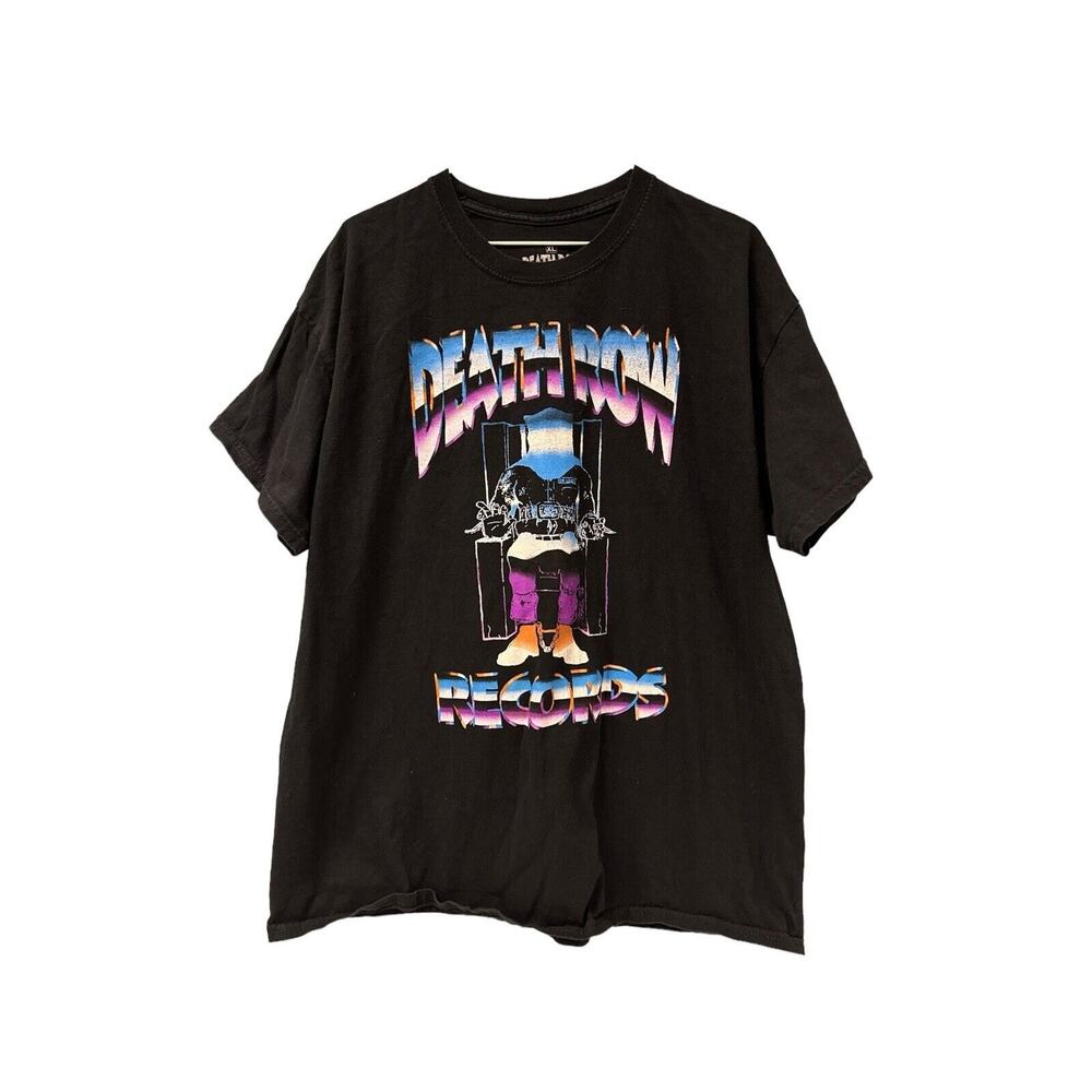 DEATH ROW RECORDS Ripple Junction 100% Cotton Black Purple T-Shirt Mens Size XL